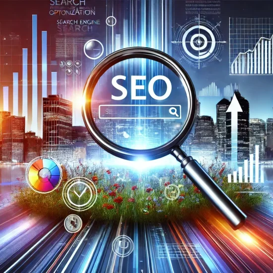DALL·E-2024-09-24-13.16.08-A-sleek-modern-landscape-design-illustrating-the-concept-of-SEO-Search-Engine-Optimization-with-a-vibrant-futuristic-cityscape-in-the-background.-